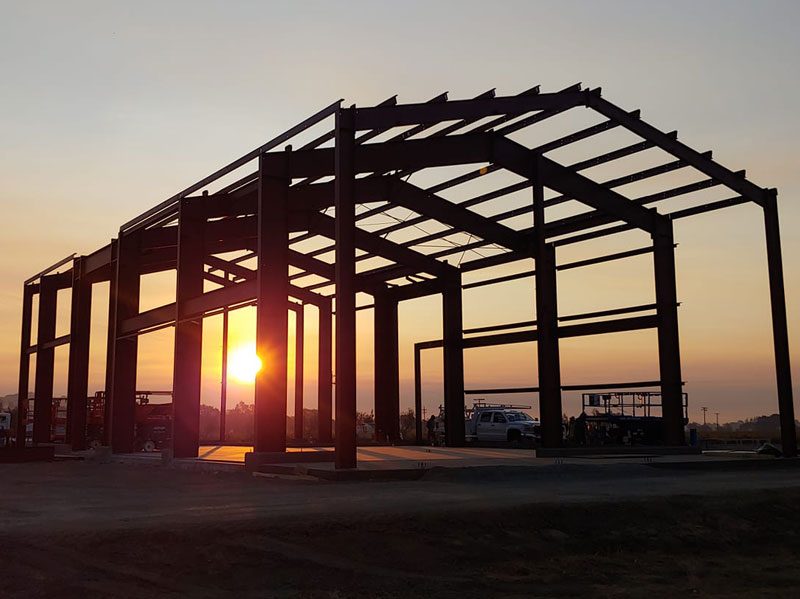 steel structure with sun
